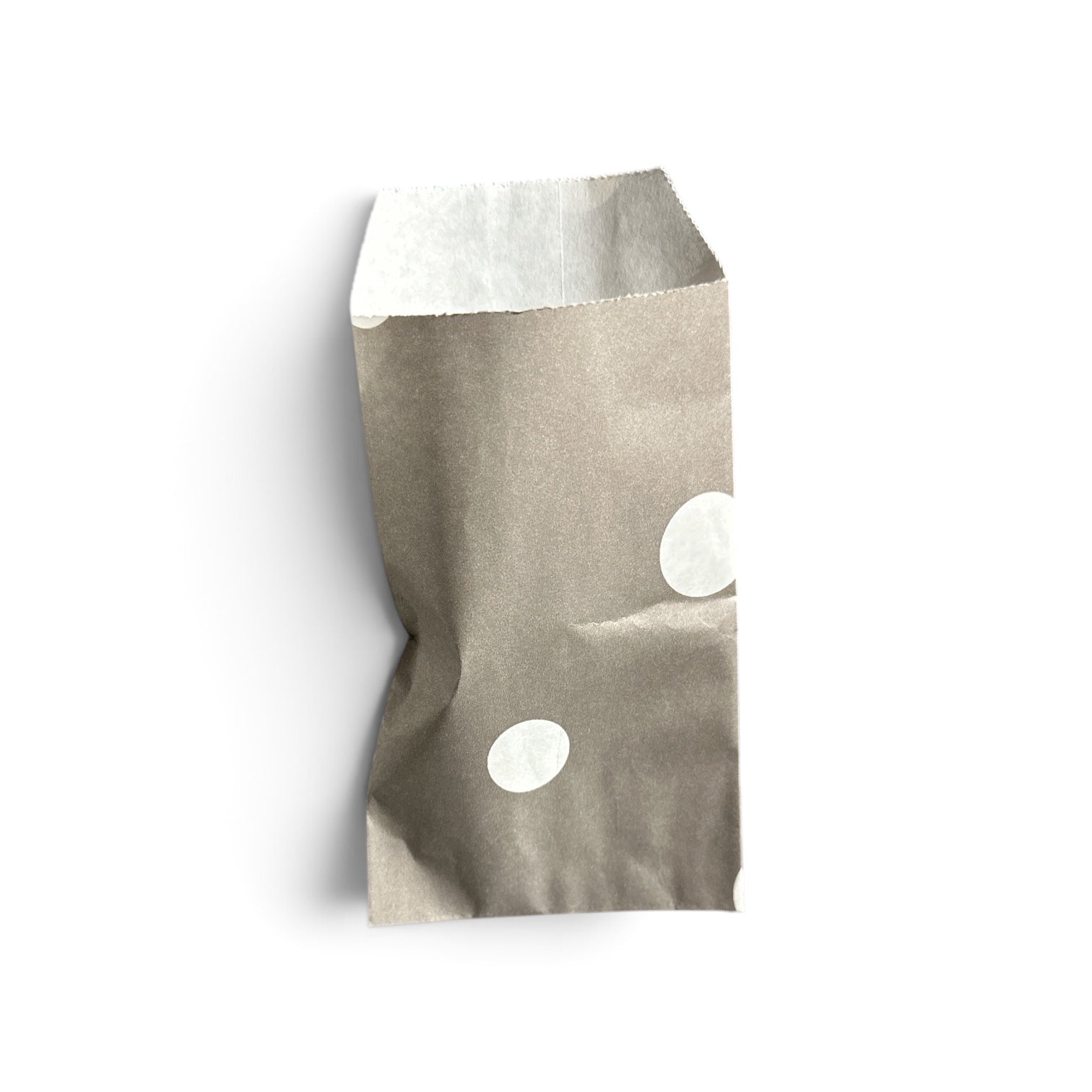 Gift bag, gray with dots. H 13.5 cm. 250 pcs.