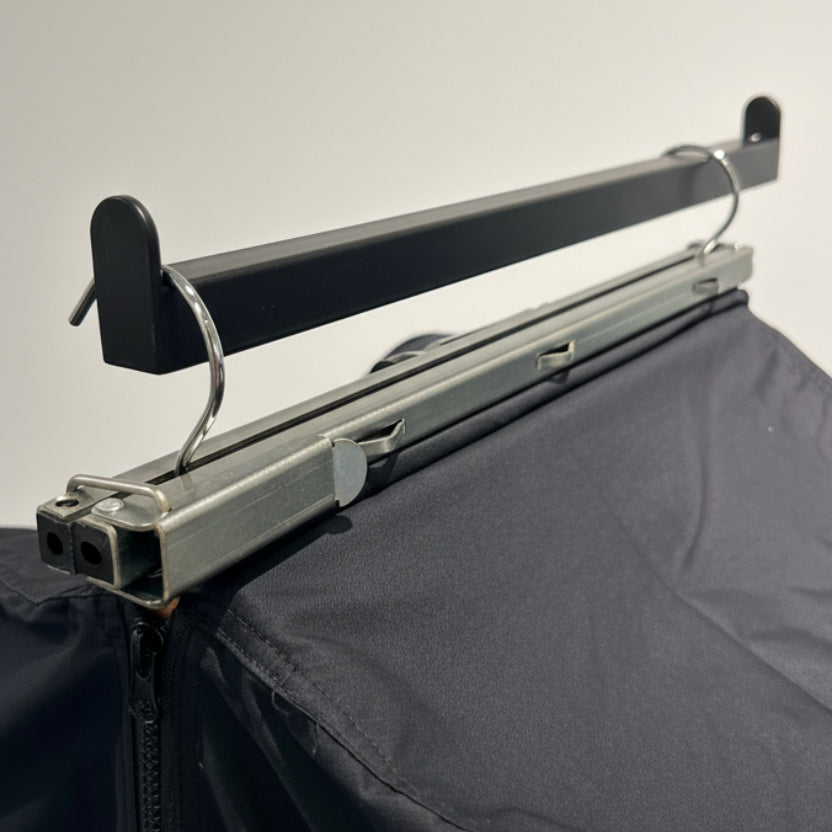Collection bag with suitcase-style closure, H120 cm. with strap