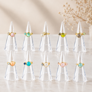 Ring display, cone-shaped, clear acrylic, H7 cm, pack of 10 pcs.