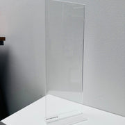 Sign holder, ½ A4 high, straight for tabletop, acrylic