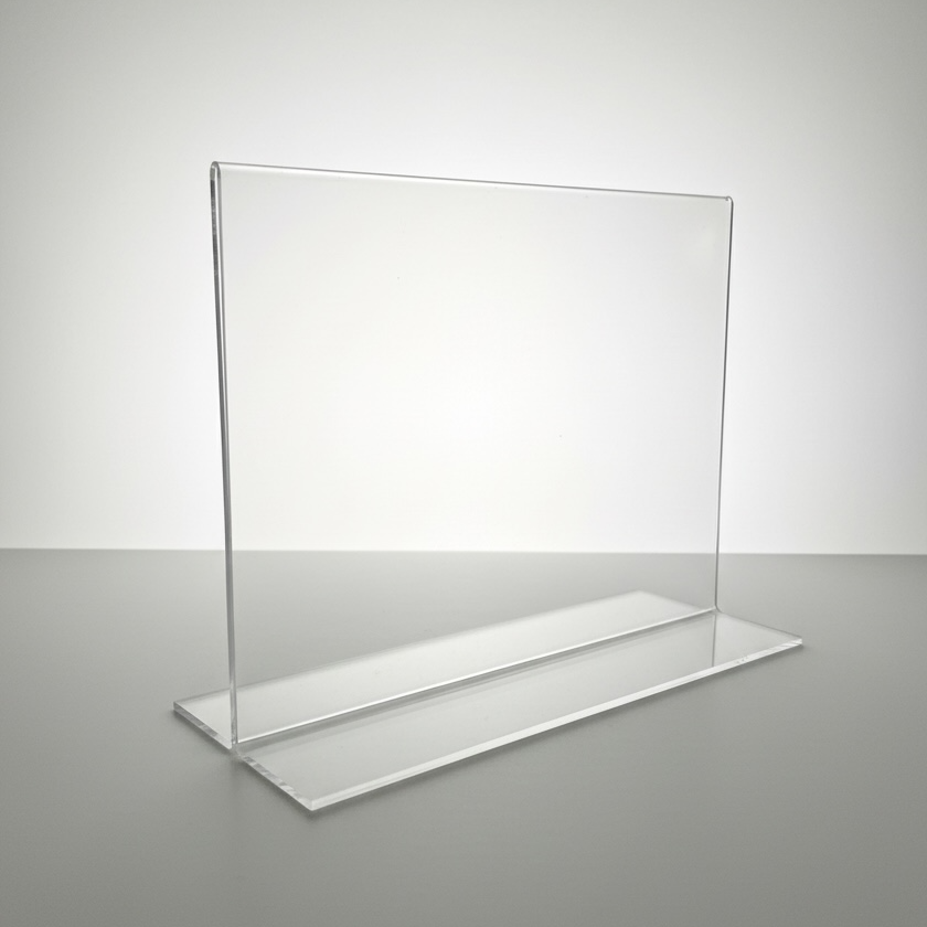 Sign holder, A6 wide, straight, acrylic, 15 x 10 cm