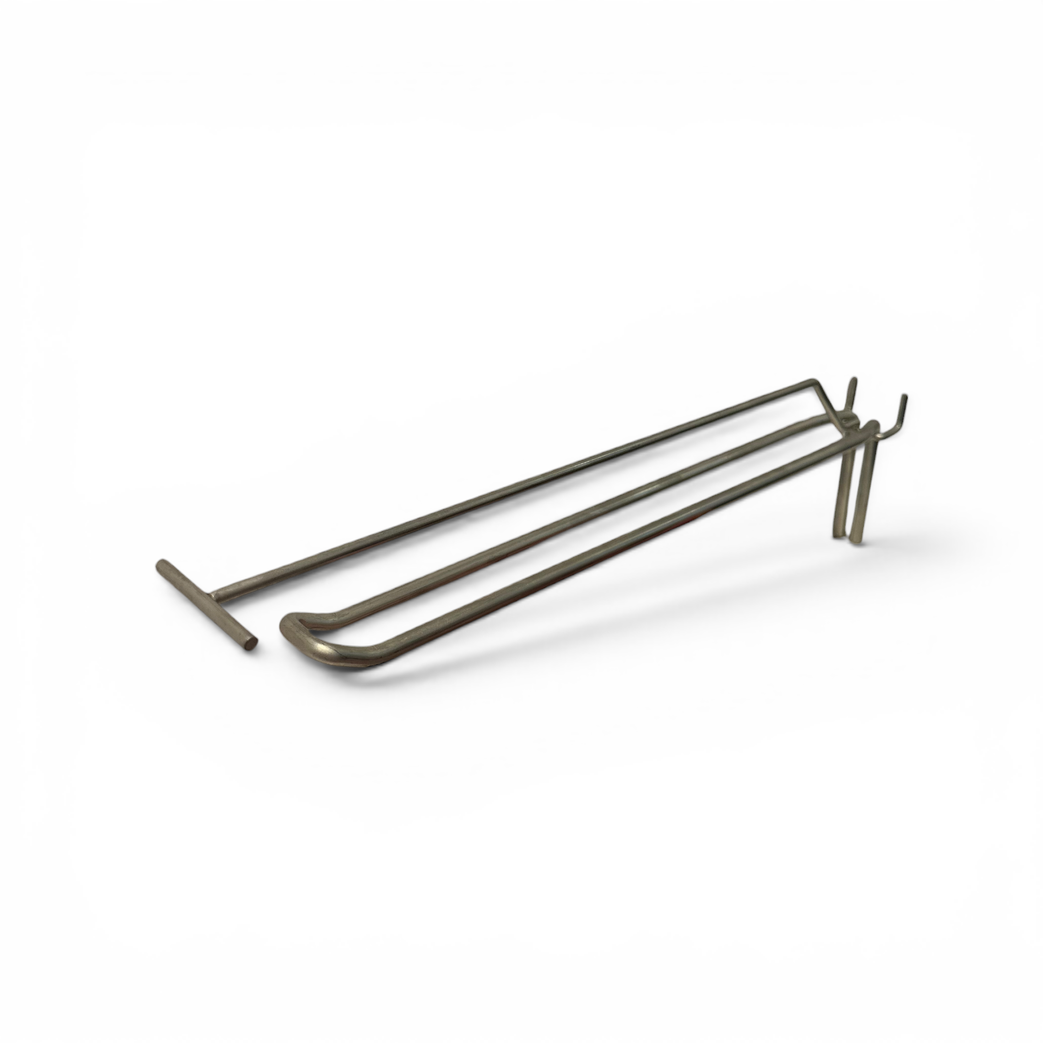 Eurokrog til hulplade, zink, 30 cm, m/ t-stykke t /prisskilt, ZINK. Ø 6mm