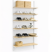 Shoe or shelf wall - White wall rail, set with 6 shelves as shown.