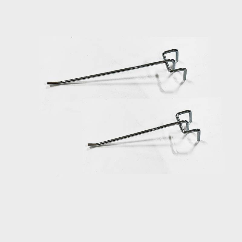 Display hook for 6 mm decorative rod, zinc, 20 cm. Ø 6 mm. Fork hook