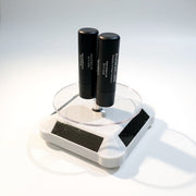 Rotating display turntable with solar panel.