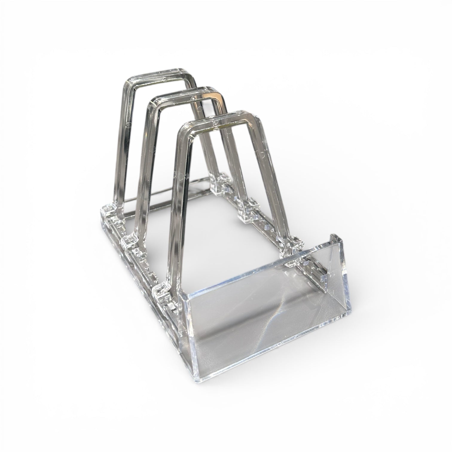 Support for 3 pcs. book/plate, clear, H11.5cm