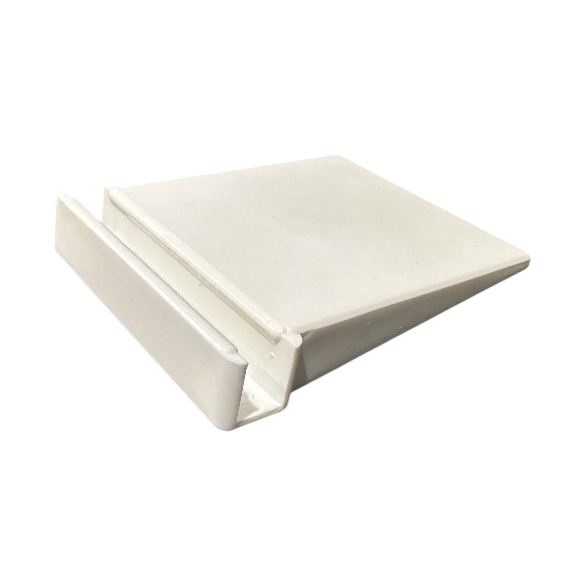Plastic table holder. W 6 x D 7.5 cm, sign holder for plastic frames, white