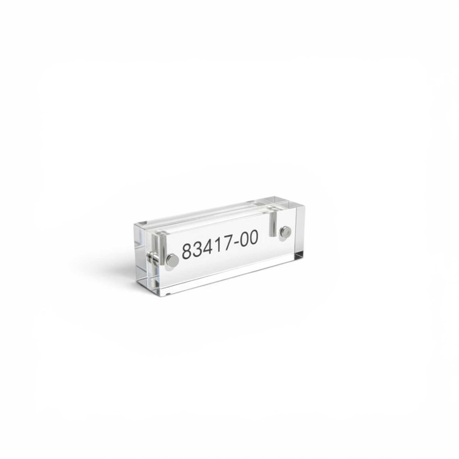 Magnetic sign holder, W 7.5 x D 1.5 x H 2.5 cm, clear acrylic