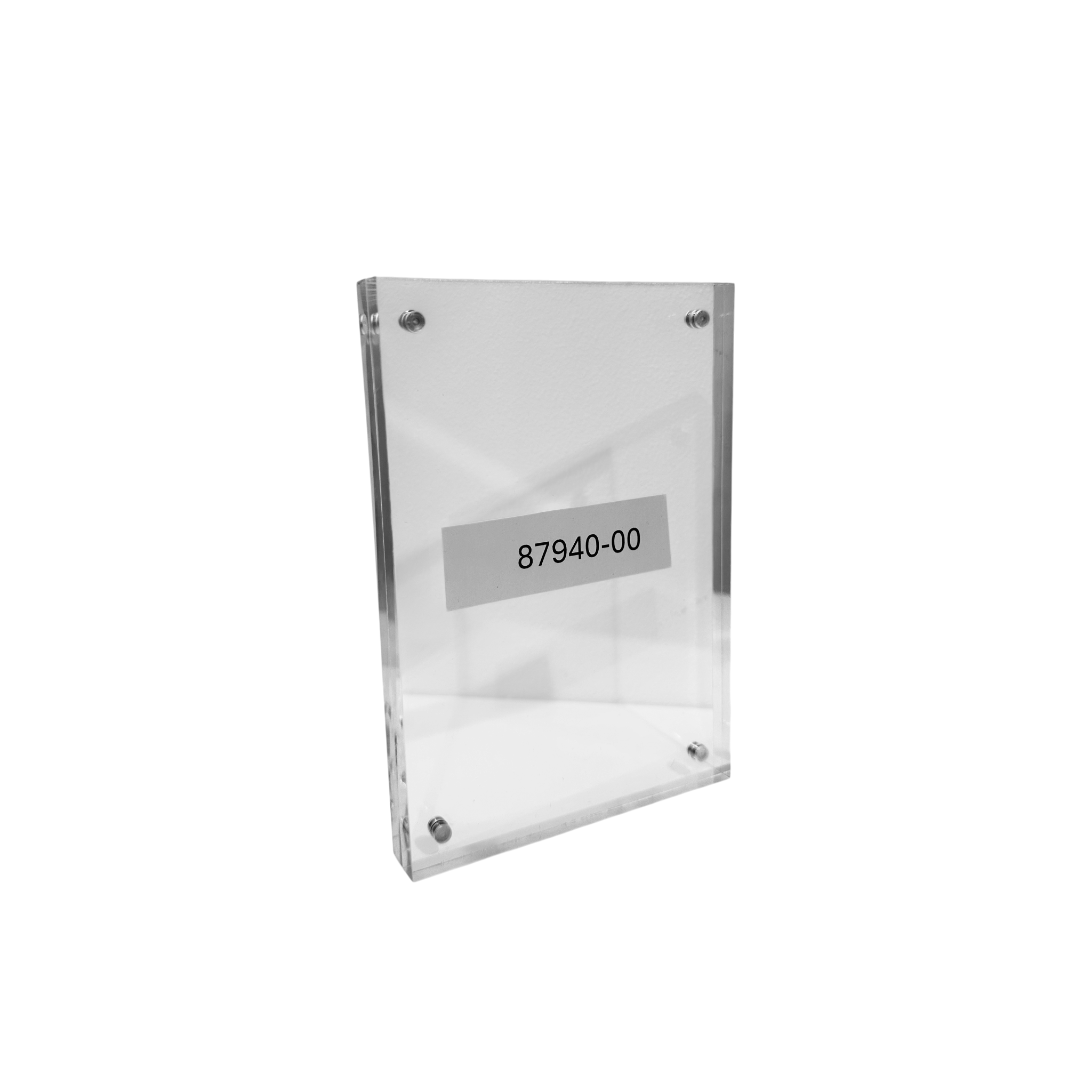 Magnetic sign holder, A6, W 10.5 x D 1.5 x H 15 cm, clear acrylic