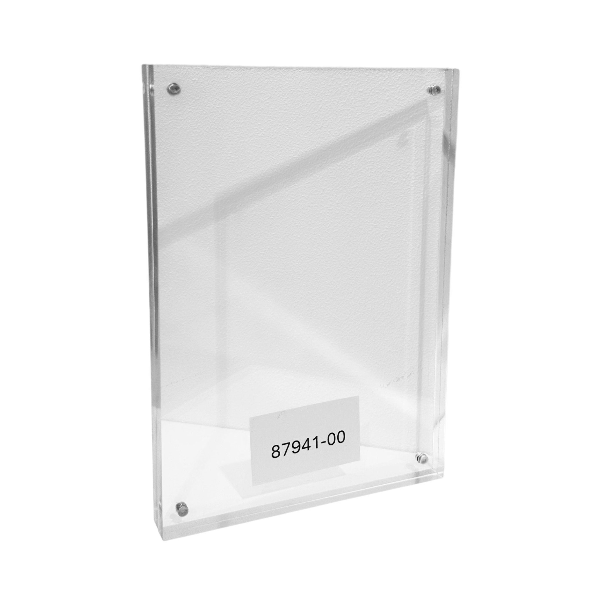 Magnetic sign holder, A5, W 15 x D 2 x H 21 cm, clear acrylic