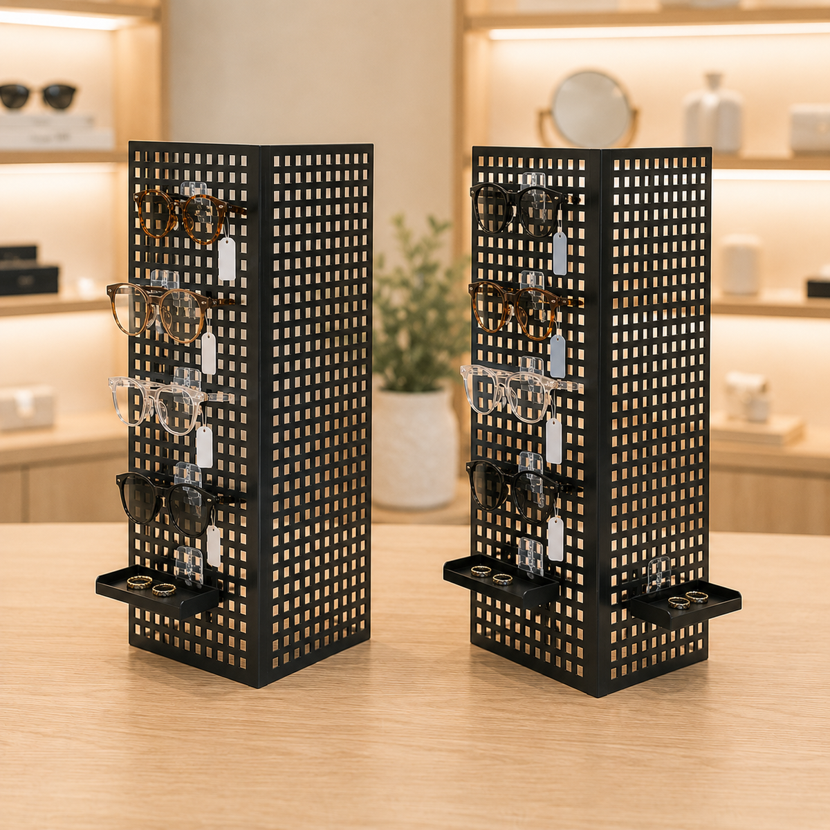Black angled metal display – set of 2 pcs. Price per pc.