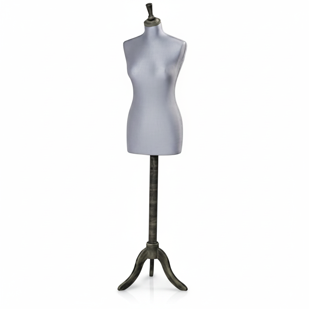 Torino, women's lamp, silver, long body, 3-leg wooden base, shaker top