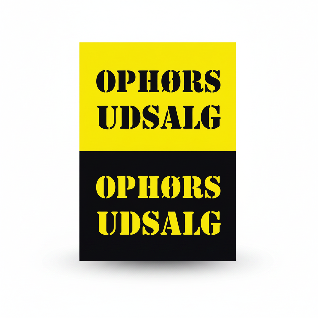 Poster. Closing down sale, yellow with black print, 50 x 70 cm