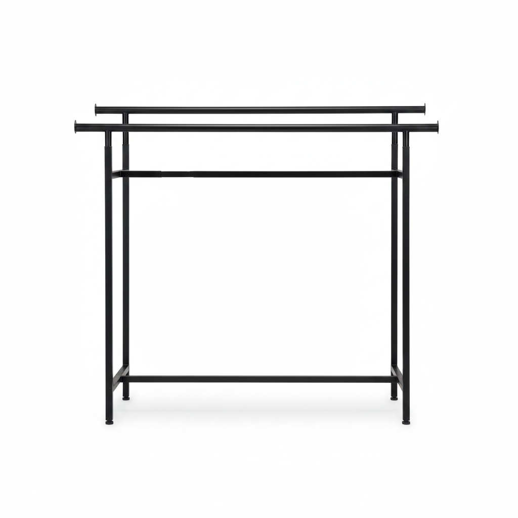 Twin, double rack, height-adjustable, black, W150 x H122-170 cm