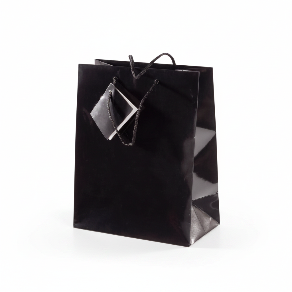 Brilliant black. H 22.9 cm. Paper bag. 20 pcs.