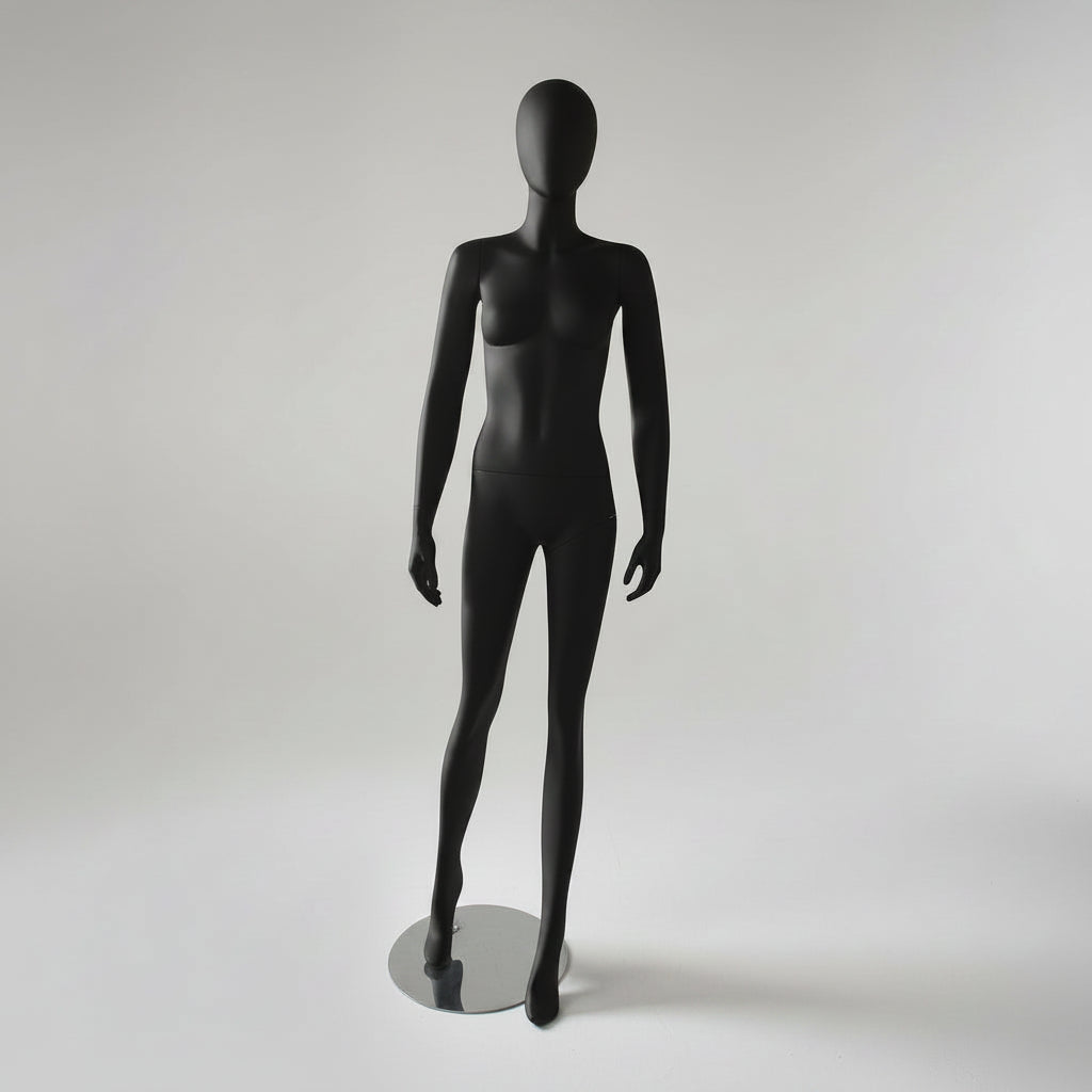 Sort faceless damemannequin 1300 med egghead, model A