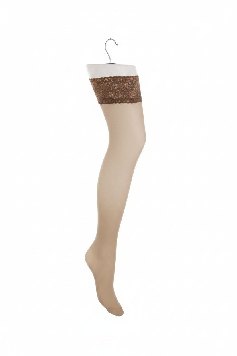 Stocking legs, women's. White plastic with metal hook. 75 cm.