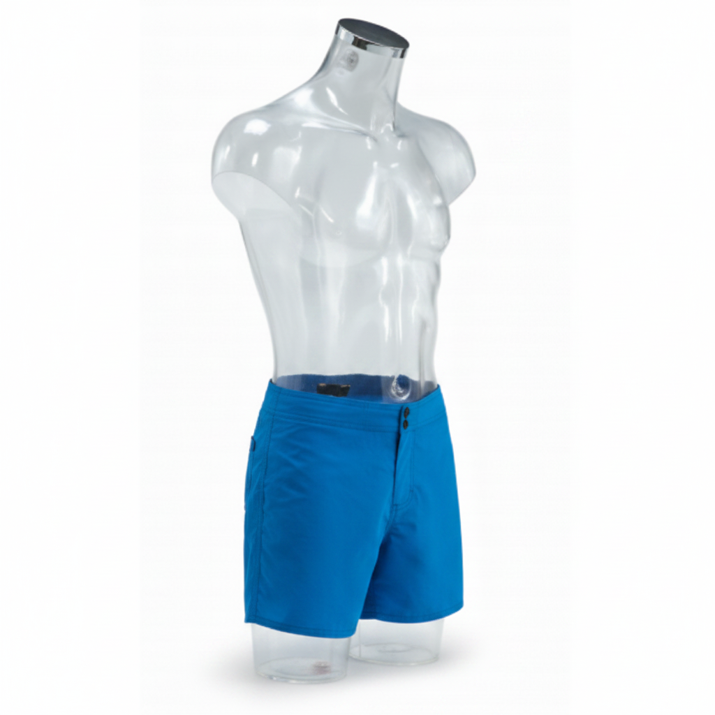5200 men's torso, transparent. Chrome top included H 97 cm.