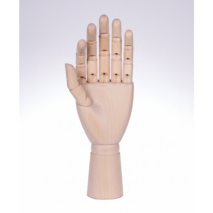 Display hand, female, left, light wood, 25.5 cm