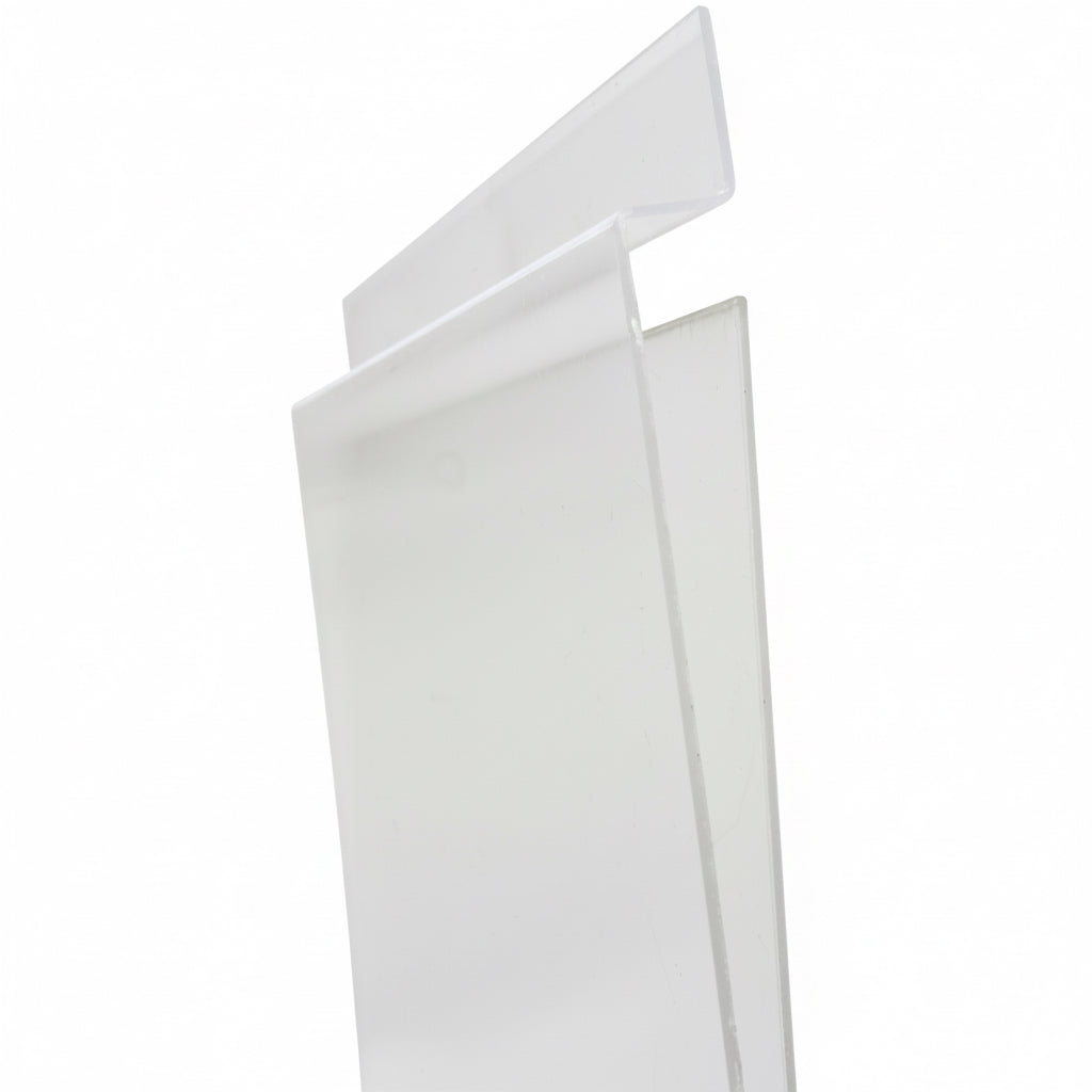 Sign holder A7 vertical, acrylic. For groove panel