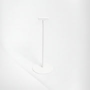 Sign holder. Plastic base with rod. Fixed height 33 cm. White