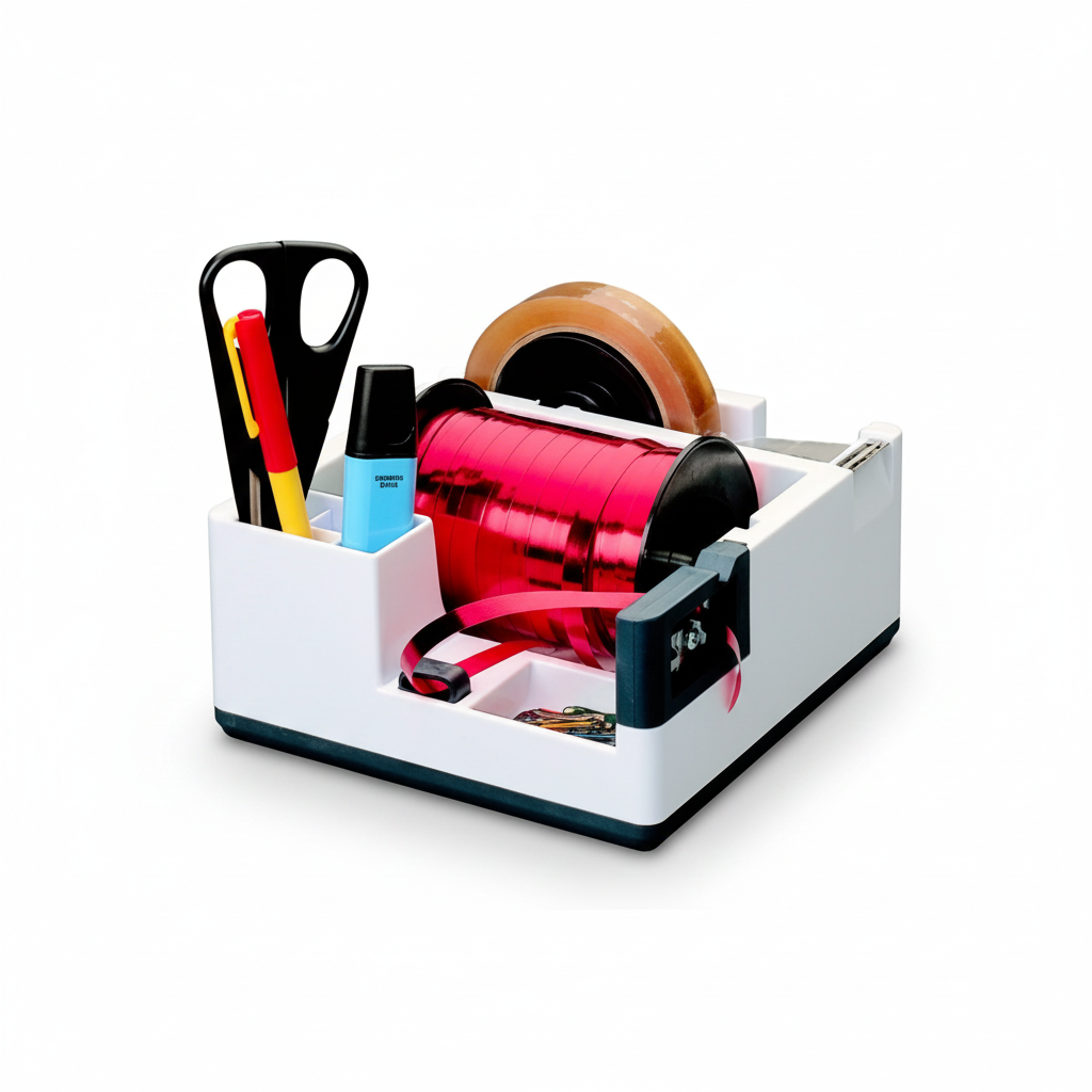 Multi tape dispenser with tape holder, knife, etc.