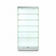 Display cabinet - Toscana II, floor-standing showcase with lighting, aluminum top and base, 90 x 46 x H184 cm.