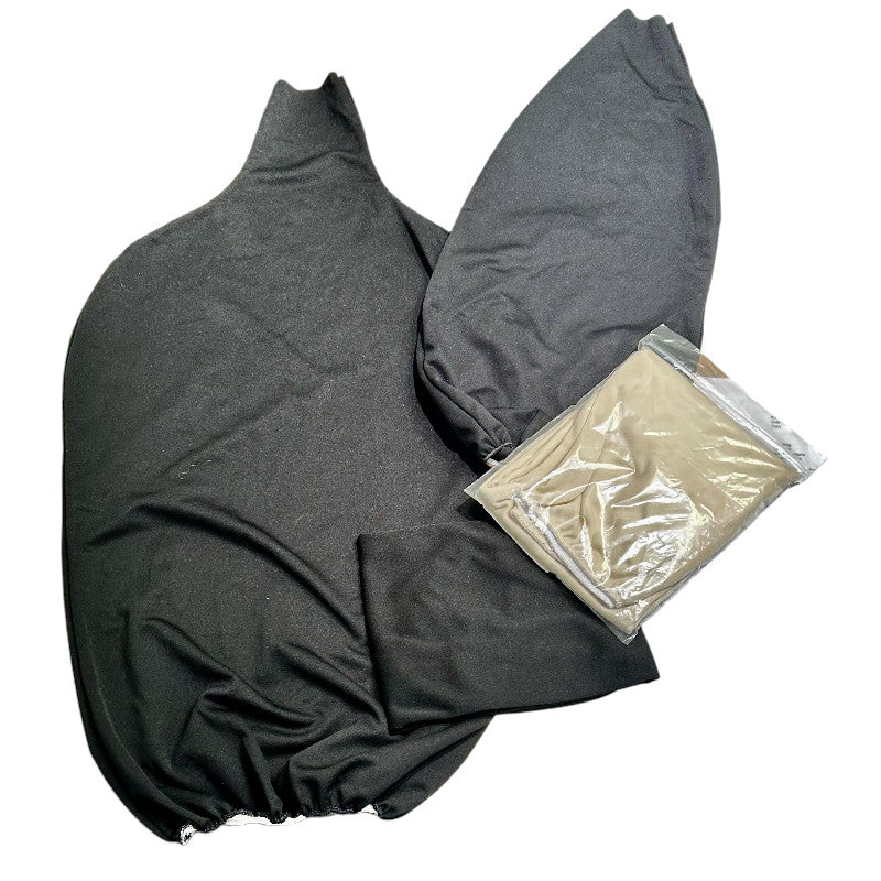 Cover for French women's bodice, fits sizes M, L and XL, long body, black. Cotton blend