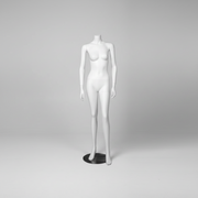 3000 women's mannequin. White without head. Round metal base. H 162 cm.