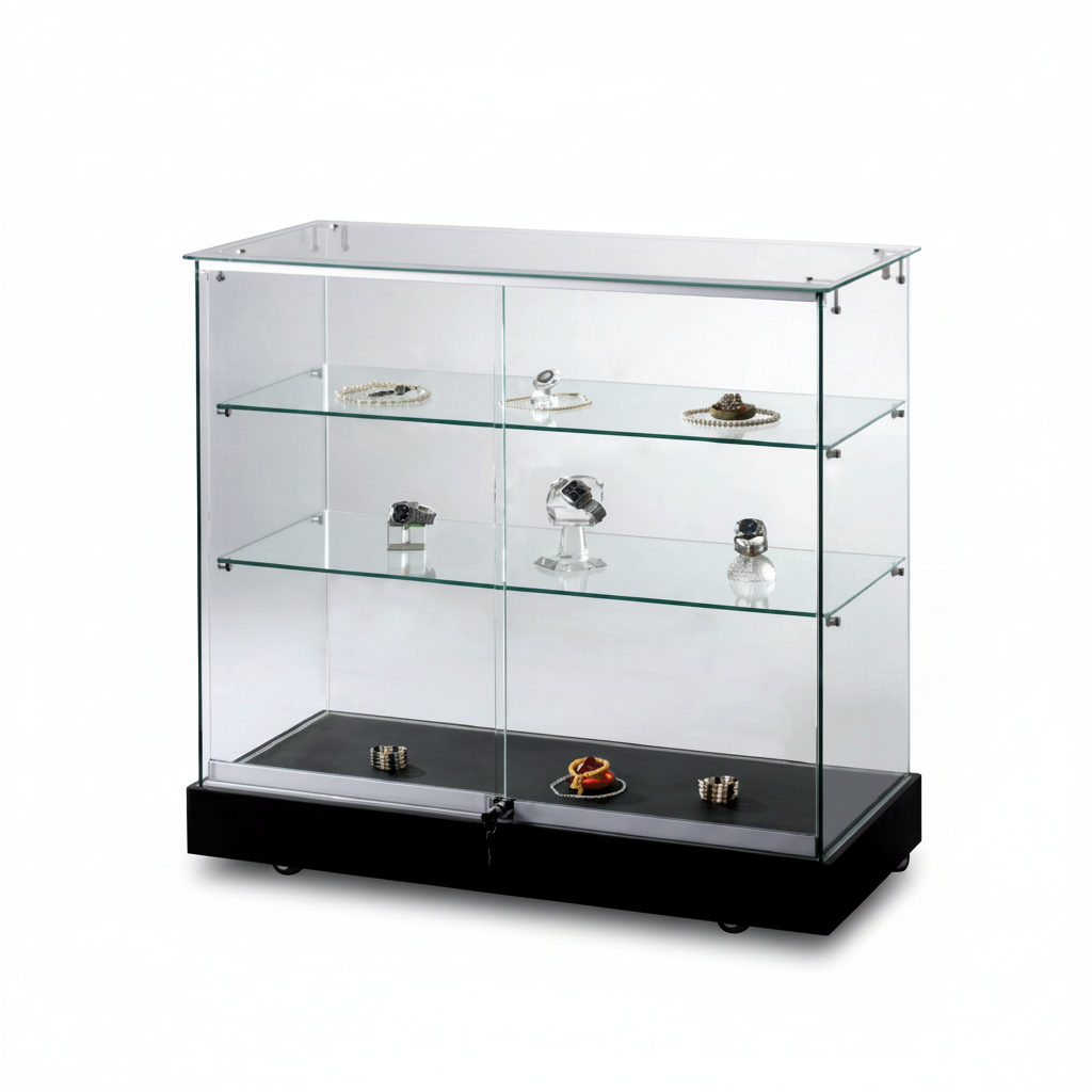 Display Cabinet - Counter - Toscana 3. W 102 x D 46 x H 90 cm. Black
