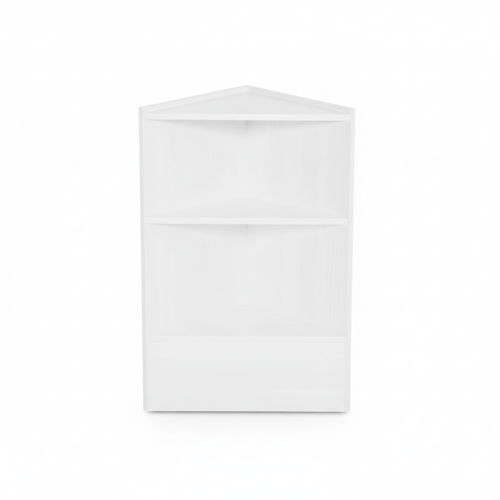 Slimline Disk, corner module, incl. 1 shelf, white, D46 x W46 x H96 cm.