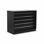 MADS Wide Store Counter, Black. B 120 - Grooved Panel Front