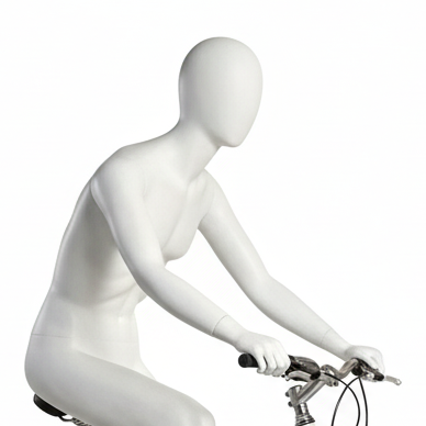 Sports male mannequin, cyclist - white