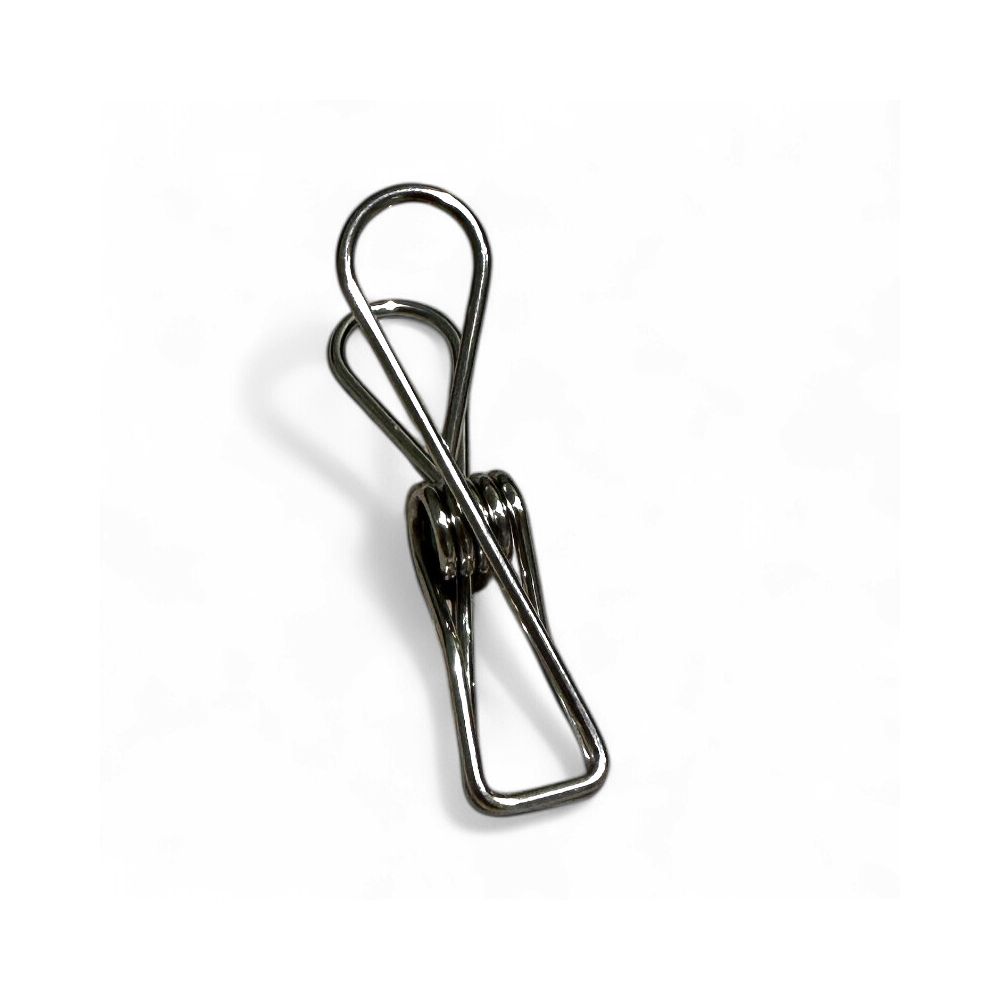 Metal clips in steel, H 5.7 cm. Pack of 10 pcs. Price is for 1 pc.