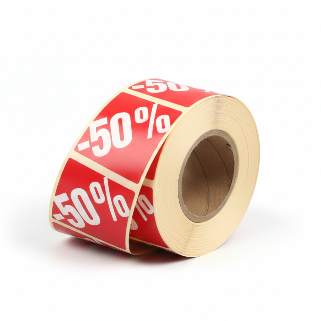 Red labels w/ percent - 500 pcs. -50%