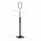 Joystick stand with 2 straight arms (38 cm) in chrome, height-adjustable, includes leveling feet, black stand, 80 x 39 cm, H125-195 cm