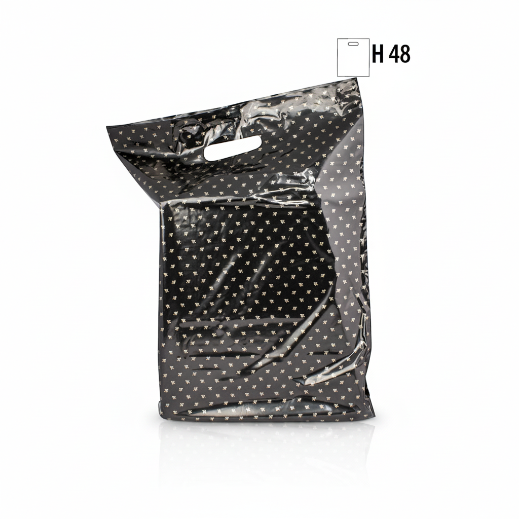 Plastic bag with gold leaf pattern - 300 pcs.