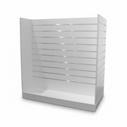 H-rail, white, with 10 cm groove spacing, 124.6 x 60 x H132 cm incl. wheels