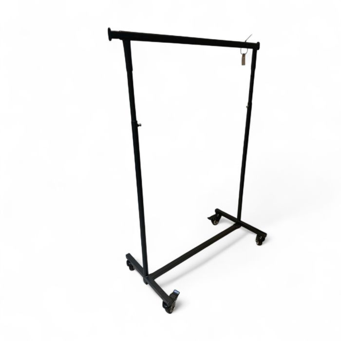 Sample item - garment rack, fully foldable, with rubber wheels, adjustable, black, B140-220 x H145-190 cm