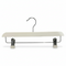 Trousers hanger, wood, with strong clips, white, 35 cm