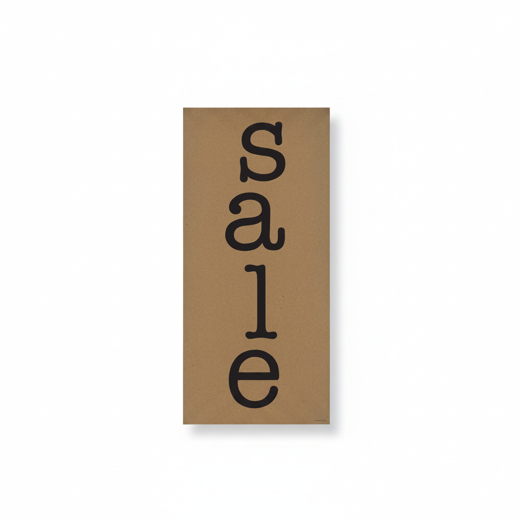 Poster. Sale, brown kraft, 30 x H64