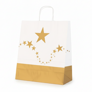 Paper bag with gold stars. W 35 x D 14 cm x H 40 cm - 25 pcs.