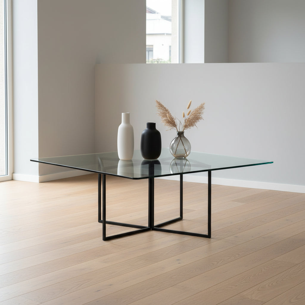 Glass pedestal in black
