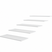 Melamine shelf (light texture), straight, white, 18 mm, 61 x 37 cm. (sold only in packs of 5 pcs.)