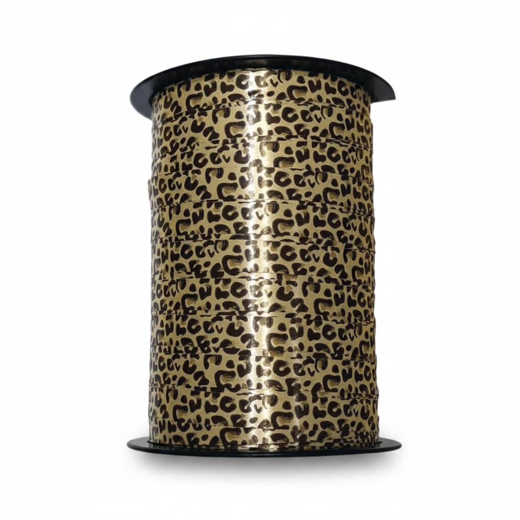Gift ribbon. Leopard pattern. 10 x 225 m.