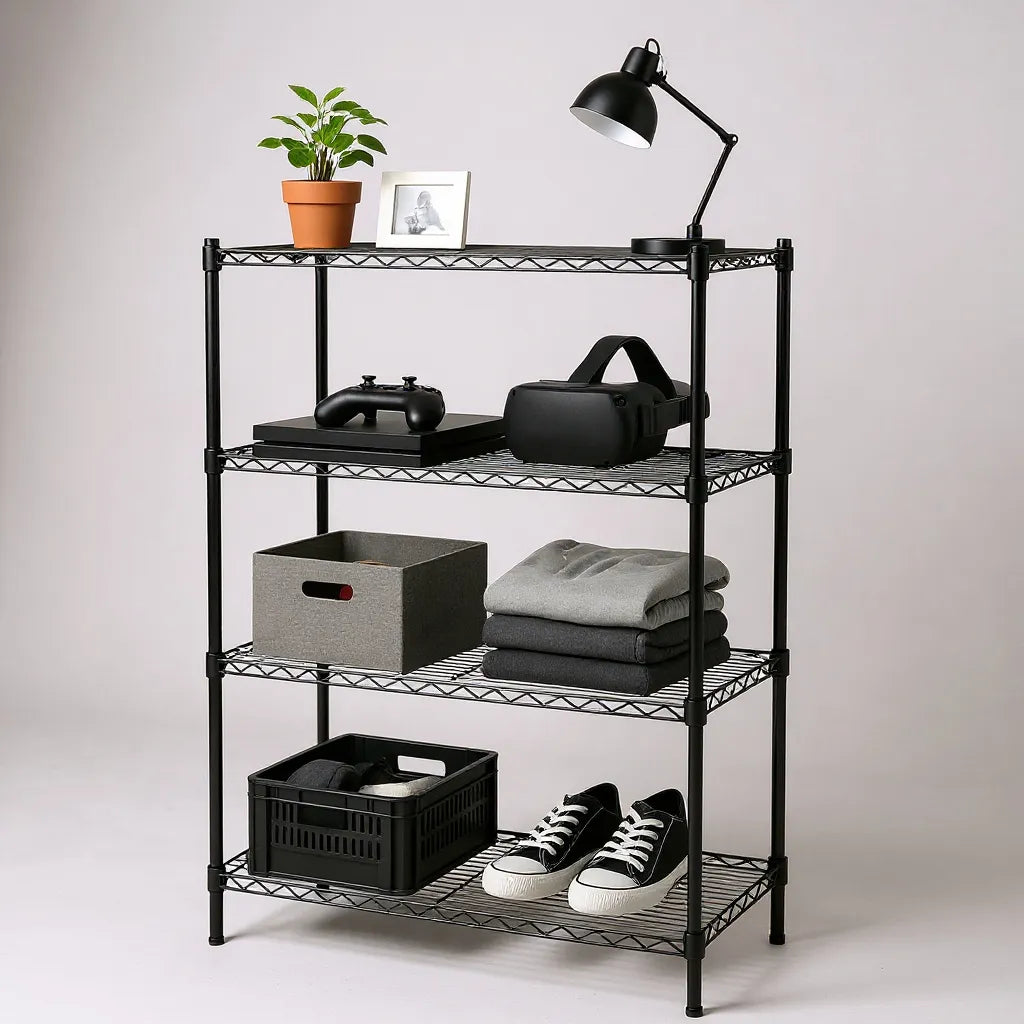 Shelf - Black (W 91 x D 46 x H 160 cm.) - TUBO