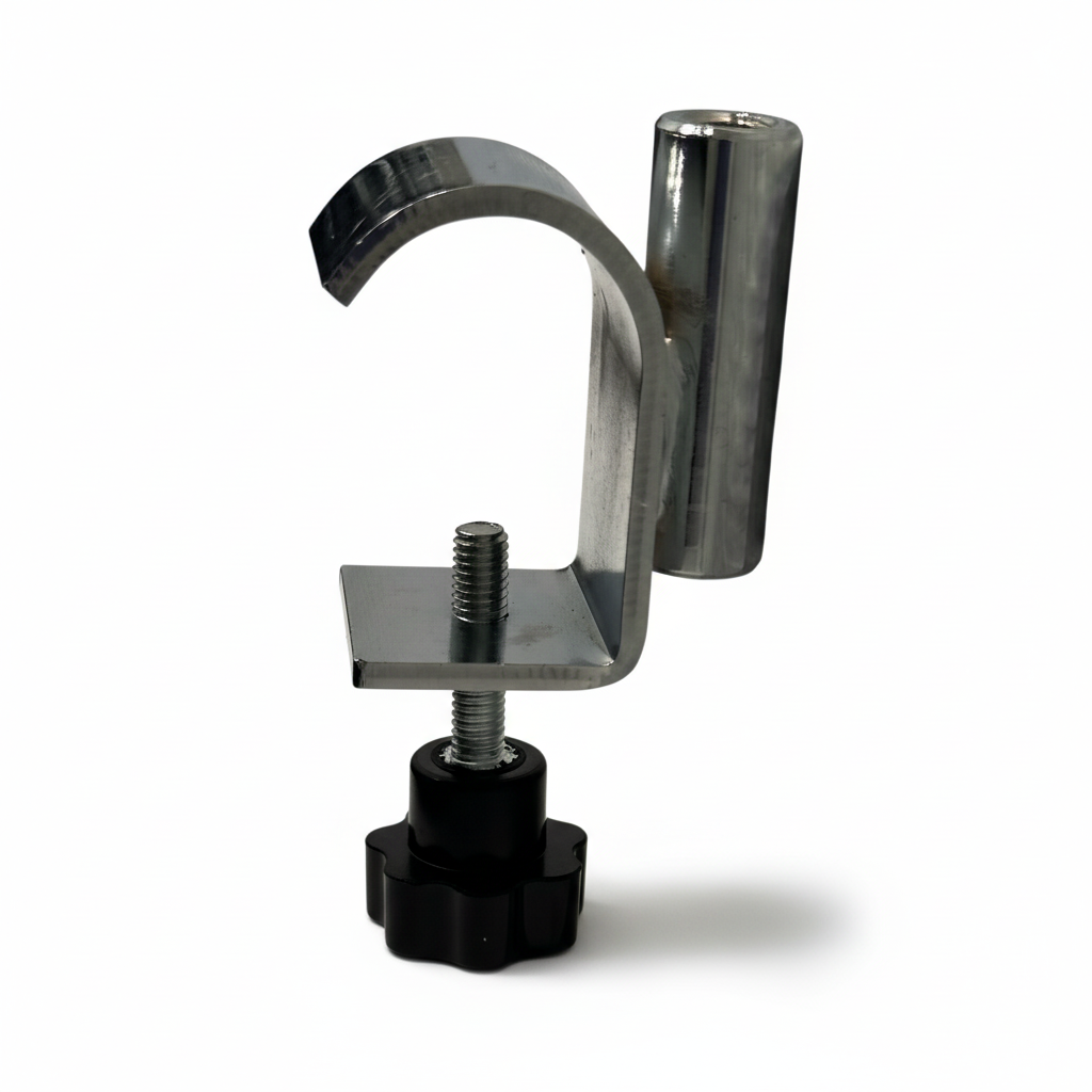 Brackets for sign frames, for oval or round tubes. Chrome