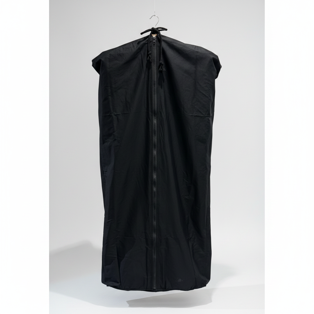 Collection bag with suitcase-style closure, H120 cm. with strap