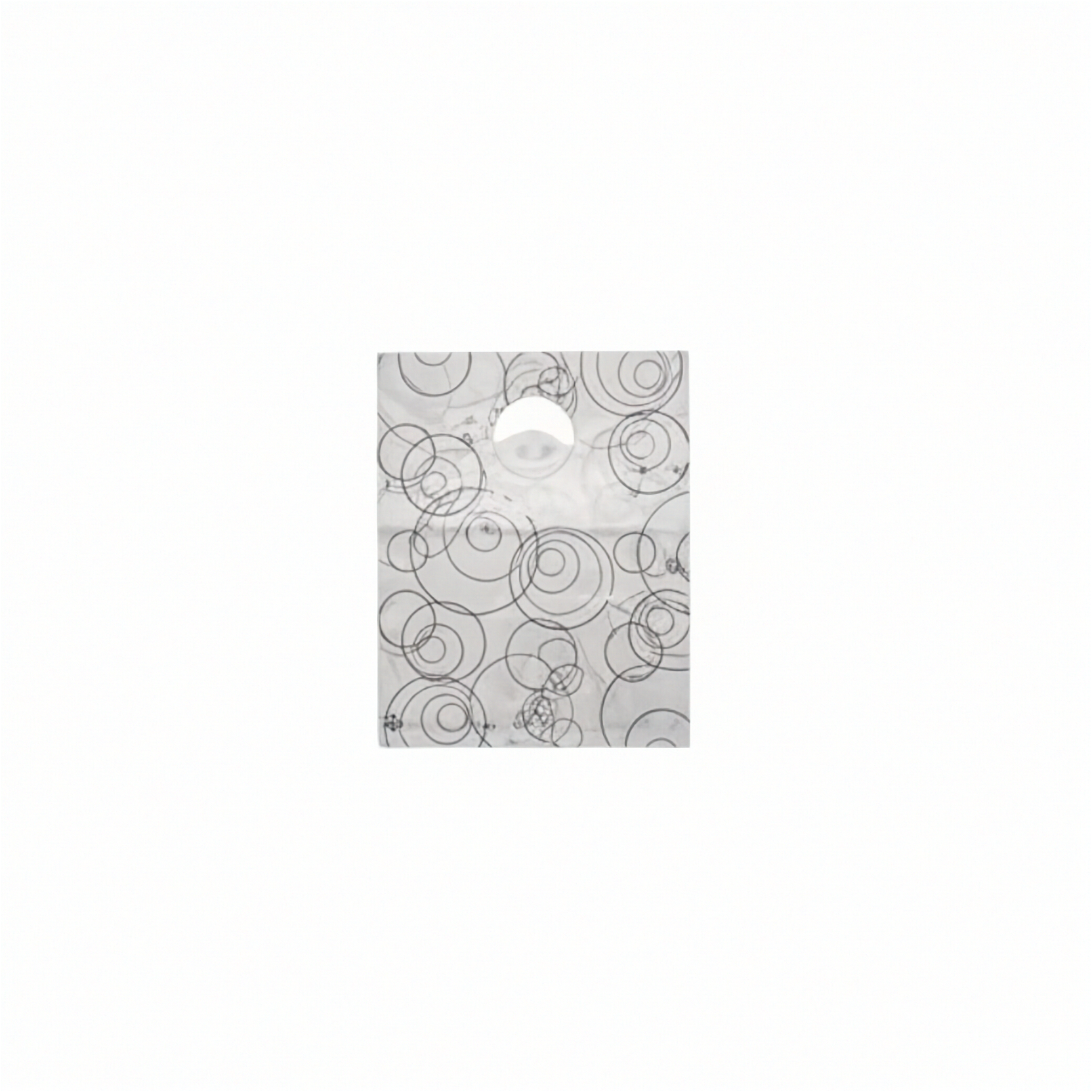 White plastic bag with black pattern, 15 x 3.3 x 30 cm. 300 pcs.