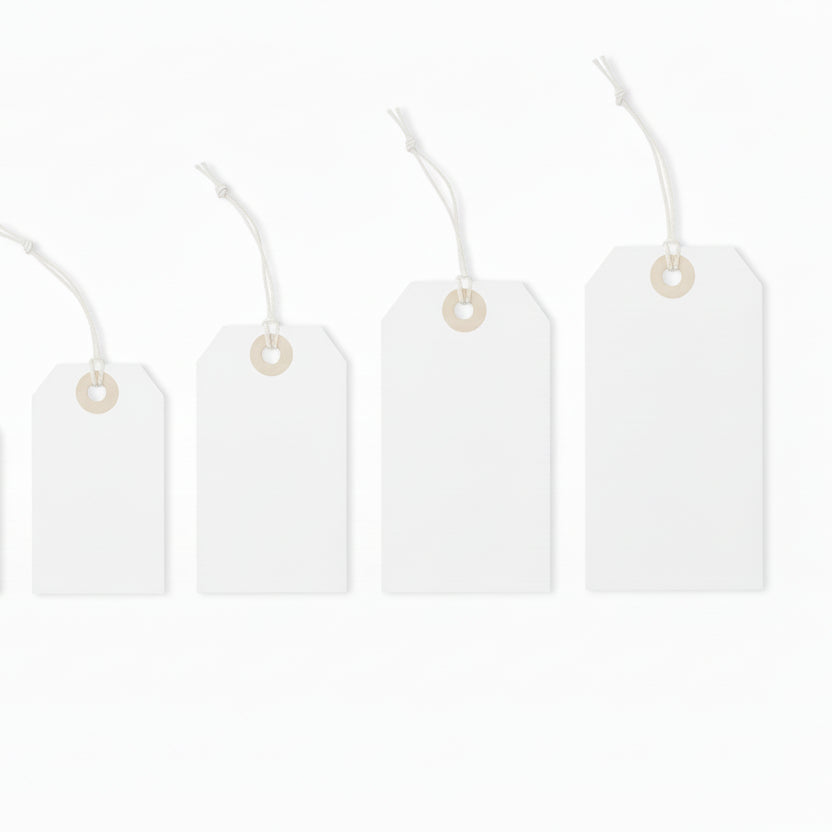 Manilla tags with string, natural, pack of 1000 pcs., 35 x 70 mm